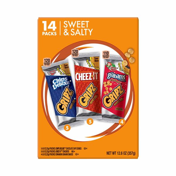 Keebler Gripz Chips Deluxe/CheezIt/Grahams Snack Variety Pack, 140.9