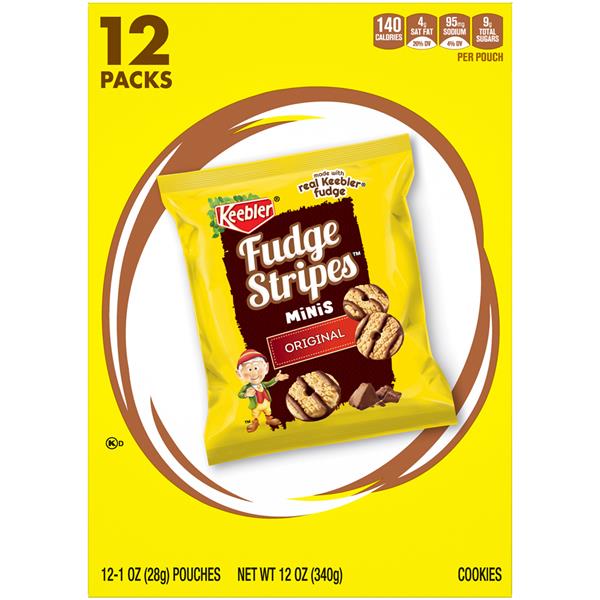 Keebler Fudge Stripes Minis Original Cookies 12 1 Oz Pouches Hy Vee Aisles Online Grocery 5319