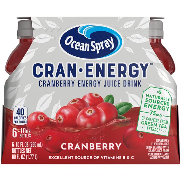 Ocean Spray CranEnergy Cranberry Energy Juice Drink 6Pk