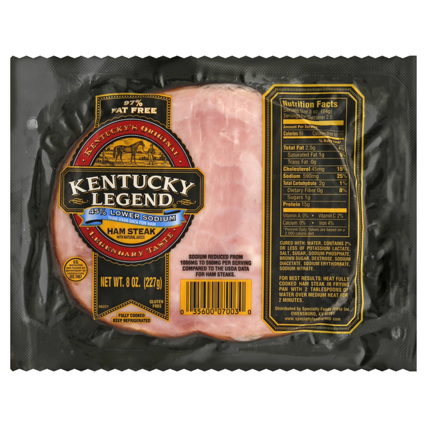 Kentucky Legend Hickory Smoked Ham Steak Lower Sodium