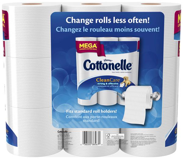Kleenex Cottonelle Clean Care Mega Roll 1-Ply Bathroom Tissue | Hy ...