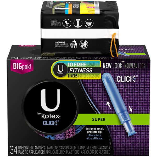 U by Kotex Click Super Tampons Big Pak HyVee Aisles Online Grocery