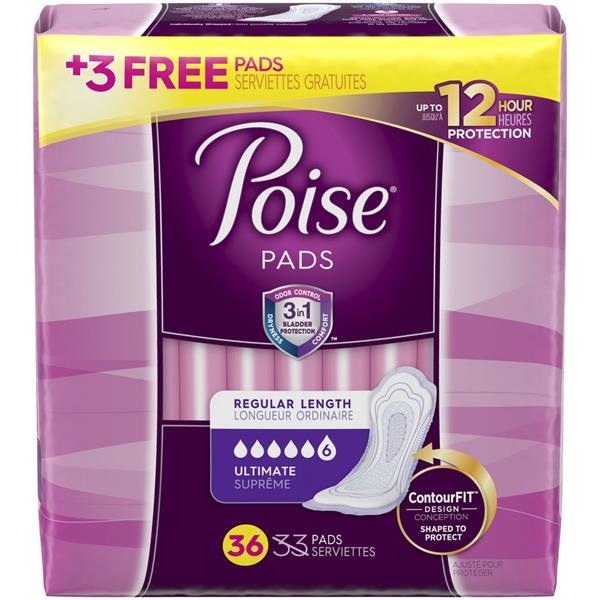 Poise Incontinence Pads, Ultimate Absorbency, Regular Length HyVee Aisles Online Grocery Shopping