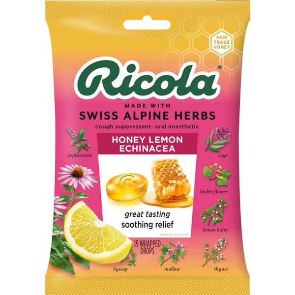 Ricola Honey Lemon with Echinacea Cough Suppressant ...