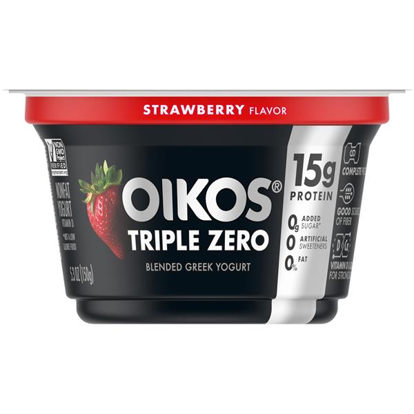 Dannon Oikos Triple Zero Strawberry Greek Yogurt | Hy-Vee ...
