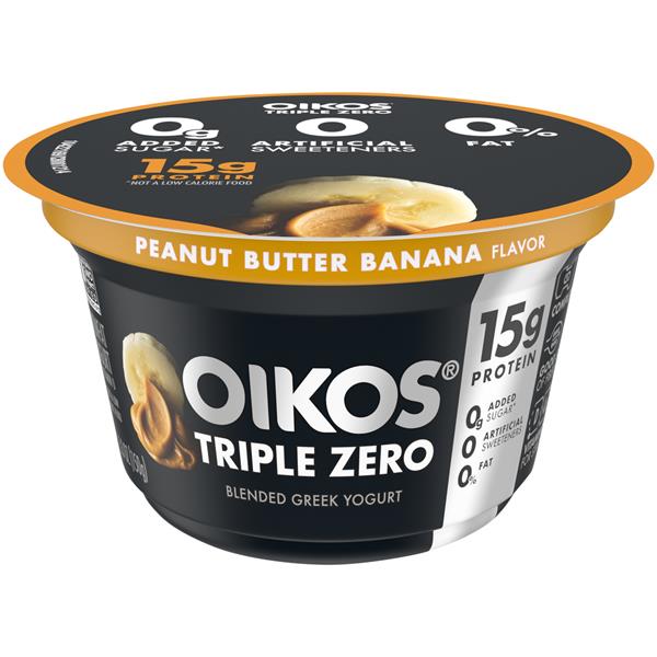 Dannon Oikos Triple Zero Blended Greek Nonfat Yogurt Peanut Butter
