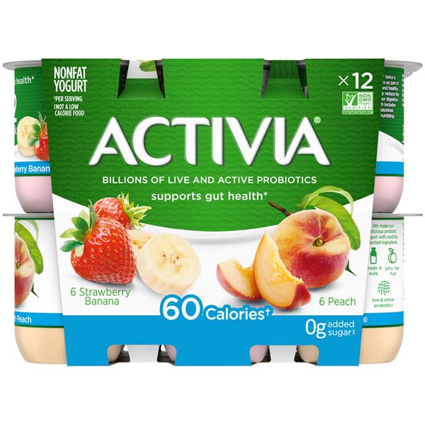 Dannon Activia Light Strawberry Banana Peach Nonfat Yogurt 12pk Hy Vee Aisles Online Grocery Shopping