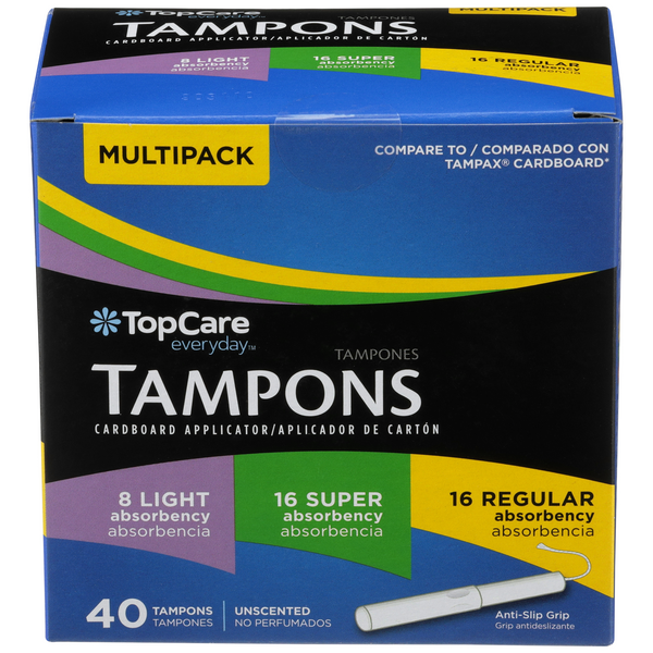 ob Tampons Multipack | Non-Applicator Tampon, Unscented |  Regular/Super/Super Plus Tampons, 40ct