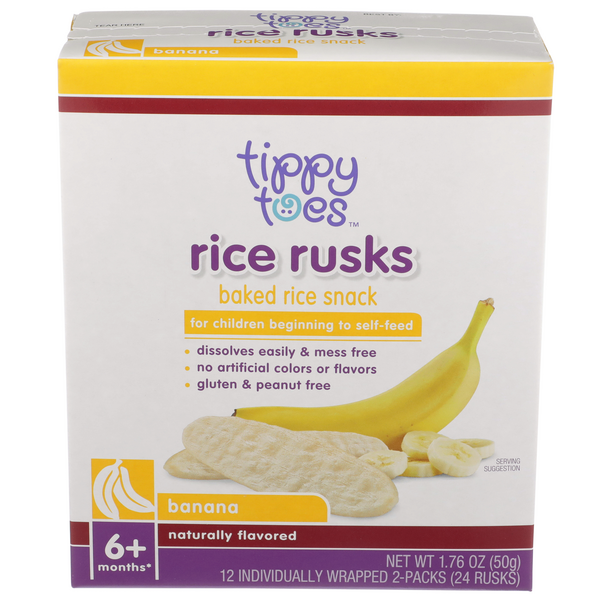 Tippy Toes Banana Rice Rusks 12Ct HyVee Aisles Online Grocery Shopping