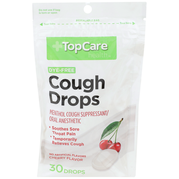Top Care Health Dye Free Cough Drops Cherry Flavor HyVee Aisles
