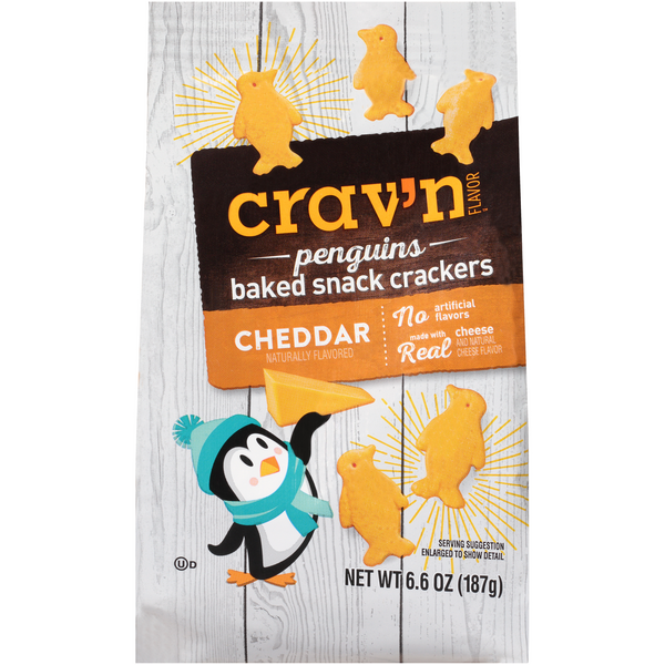 Crav'N Flavor Cheddar Penguins Baked Snack Crackers HyVee Aisles