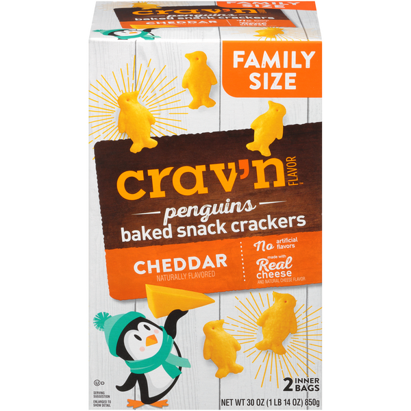 Crav'N Flavor Cheddar Penguins Baked Snack Crackers HyVee Aisles