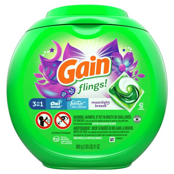 Gain flings! Laundry Detergent Pacs, Moonlight Breeze 42Ct HyVee
