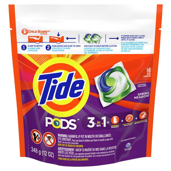 Tide PODS Laundry Detergent, Spring Meadow, 16 CT, Designed for Regular ...