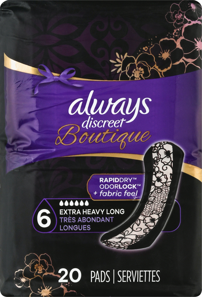 Always Discreet Boutique Extra Heavy Long Pad 