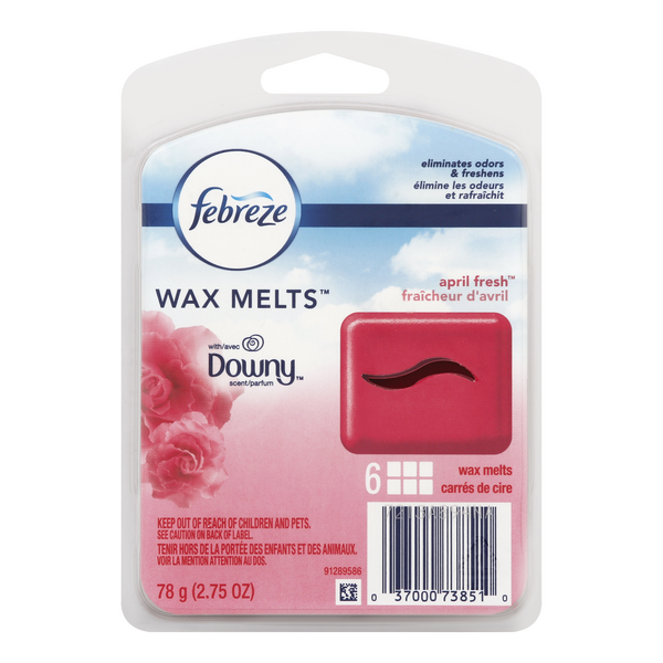 3 Febreze Downy April Fresh Wax Melts - 2.75 oz. each, NEW 6 in each  package 