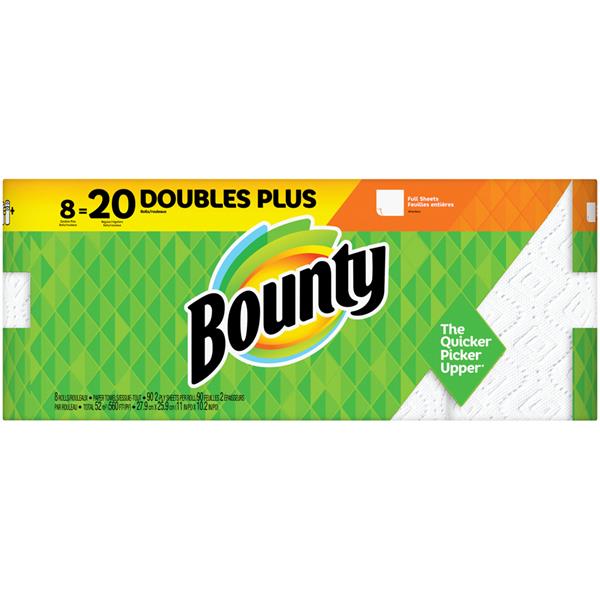 Bounty full sheet paper towels white double plus rolls hy vee
