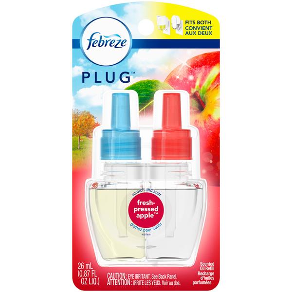 Febreze PLUG Air Freshener, Scented Oil Refill, Fresh Pressed Apple, 1