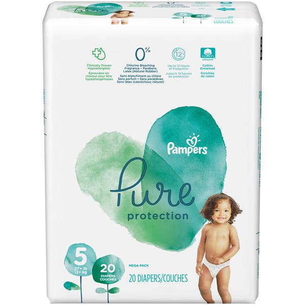 pampers pure diaper sizes