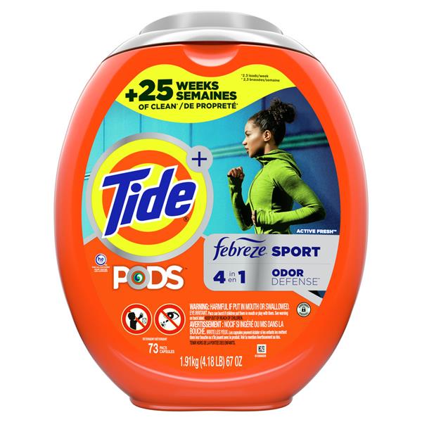 Tide Plus Febreze PODS, Sport Odor Defense Liquid Laundry Detergent ...