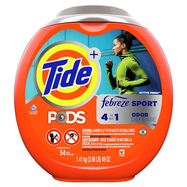 Tide PODS Plus Febreze Odor Defense Laundry Detergent Pacs, Active