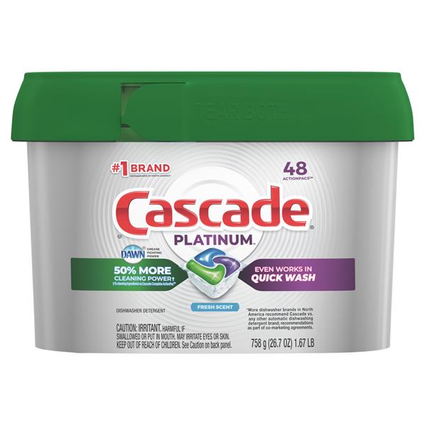 Cascade Platinum Dawn Fresh Scent Action Pacs Dishwasher Detergent 48Ct