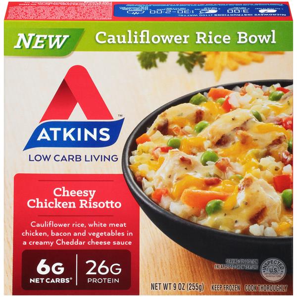 Atkins Cauliflower Rice Bowl Cheesy Chicken Risotto HyVee Aisles