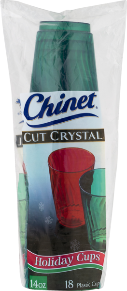 Chinet Plastic Cups Cut Crystal - 18 Count