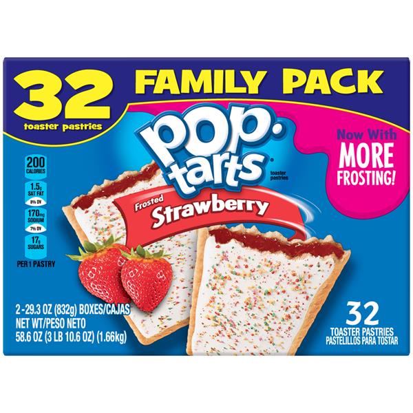 Kellogg's Pop Tarts Frosted Strawberry Toaster Pastries 32Ct | Hy-Vee ...