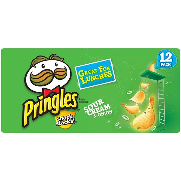 Pringles Snack Stacks! Sour Cream & Onion Flavored Potato Crisps 12-0. ...