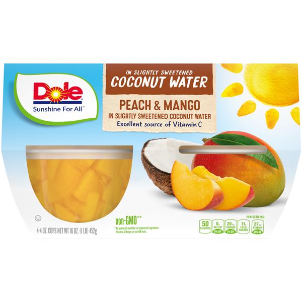 Dole Peach & Mango in Slightly Sweetened Coconut Water 44oz HyVee