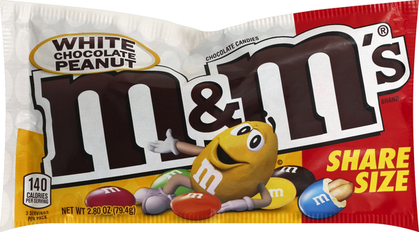 M&M's White Chocolate Peanut Chocolate Candies Share Size 2.8 oz.