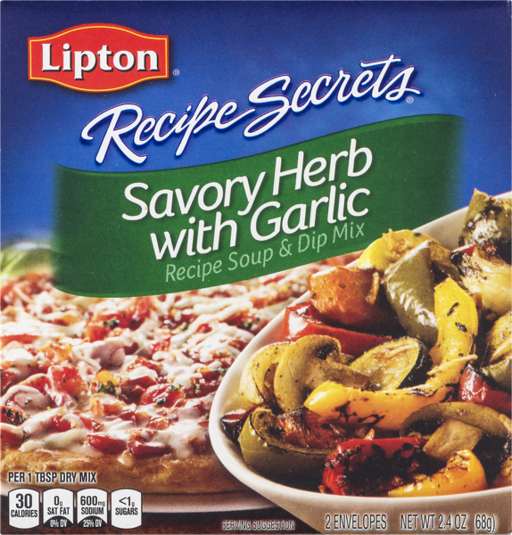 Lipton Recipe Secrets Soup and Dip Mix for A Delicious Meal Onion Great with Your Favorite Recipes, Dip or Soup Mix 2 oz (Pack of 2)