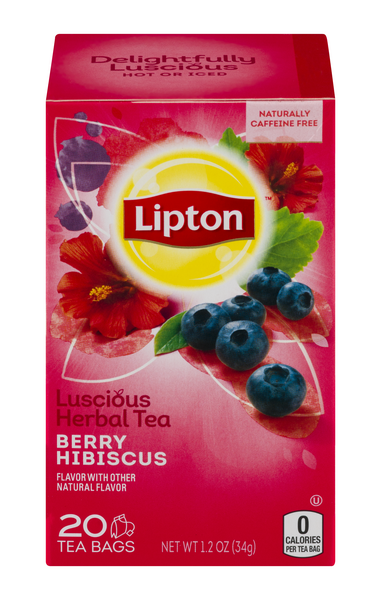 Lipton Luscious Berry Hibiscus Herbal Tea Bags 20 ct | Hy-Vee