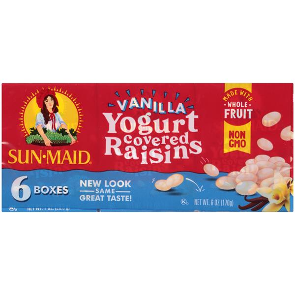 SunMaid Vanilla Yogurt Raisins 6Pk HyVee Aisles Online Grocery Shopping