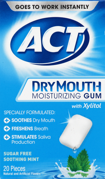 Act Dry Mouth Soothing Mint Moisturizing Gum, Sugar Free | Hy-Vee ...