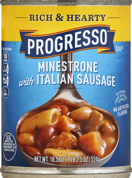 Progresso Rich & Hearty Minestrone with Italian Sausage Soup | Hy-Vee ...