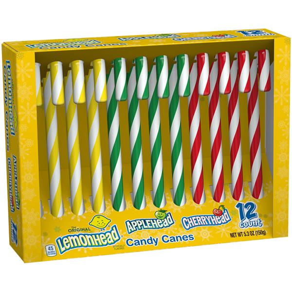 Lemonhead, Applehead, & Cherryhead Candy Canes 12Ct HyVee Aisles