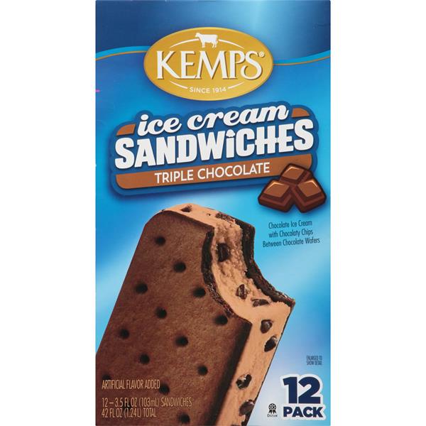Kemps Triple Chocolate Ice Cream Sandwiches 123.5 FL Oz HyVee
