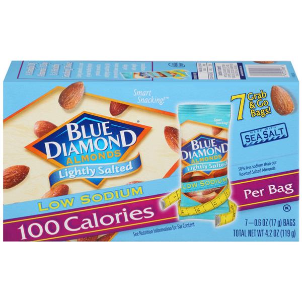 Blue Diamond Lightly Salted Low Sodium 100 Calories Almonds 7Pk Hy