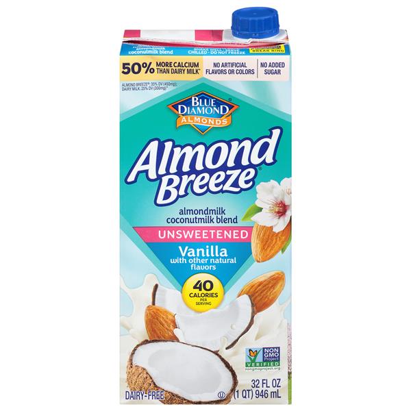 Blue Diamond Almond Breeze Unsweetened Vanilla Almond ...