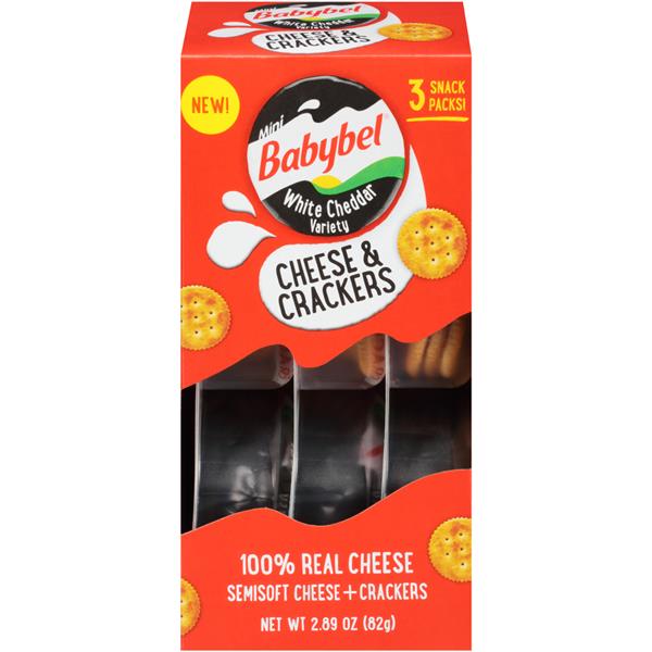 Mini Babybel White Cheddar Variety Cheese & Crackers 3Ct HyVee Aisles Online Grocery Shopping