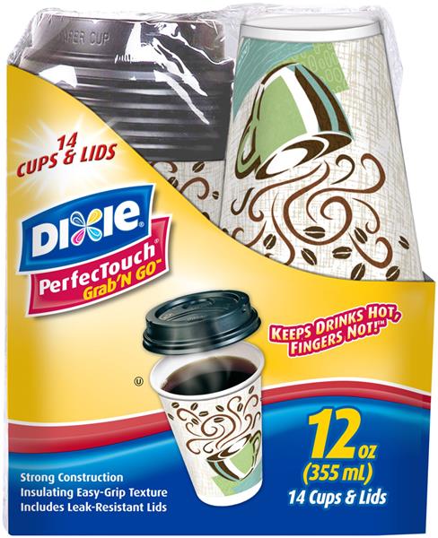 Dixie Perfectouch Grab N Go 12 Oz Hot Cups With Lids 14ct Hy Vee Aisles Online Grocery Shopping