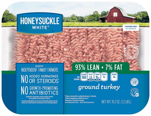 Honeysuckle White Ground Turkey 93% Lean 7% Fat | Hy-Vee ...