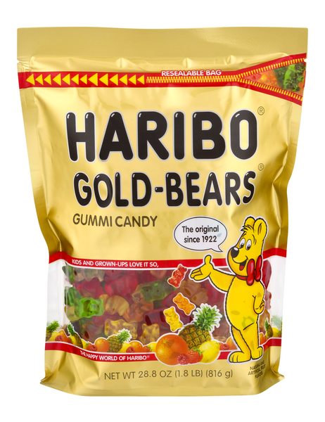 Haribo Gold-Bears Gummy Bears Candy: 1.8LB Bag