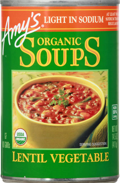 Amys Organic Soups Light Sodium Lentil Vegetable Hy Vee Aisles Online Grocery Shopping 4172