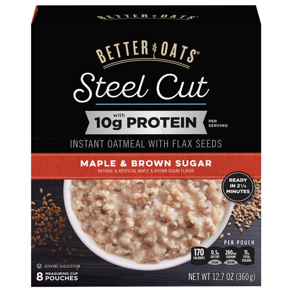 Better Oats Steel Cut With Protein Maple & Brown Sugar ...