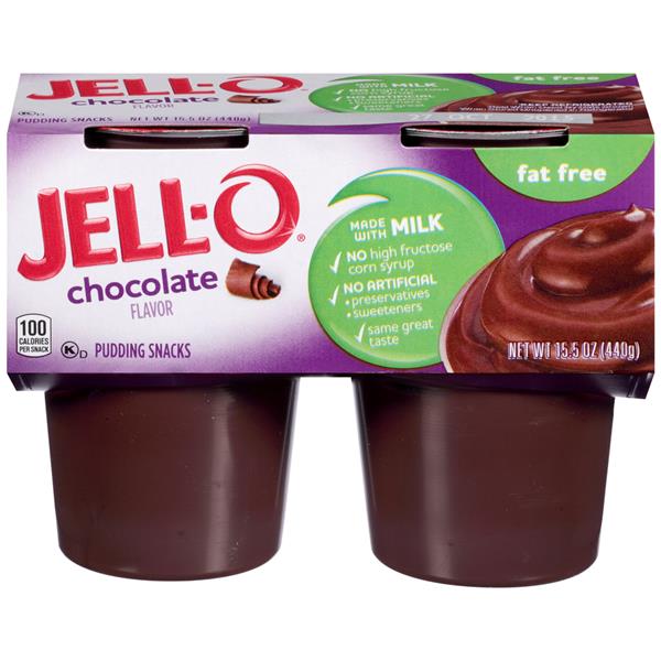 JellO Pudding Snacks, Fat Free, Chocolate Flavor 4Ct HyVee Aisles