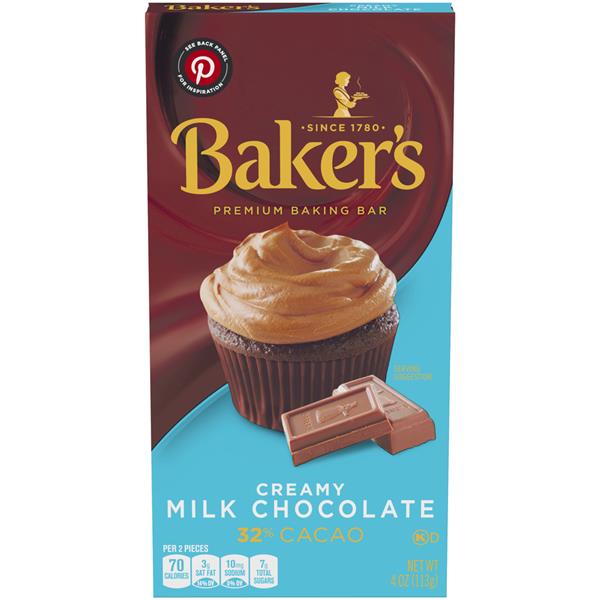 Baker's Creamy Milk Chocolate 32 Cacao Premium Baking Bar HyVee