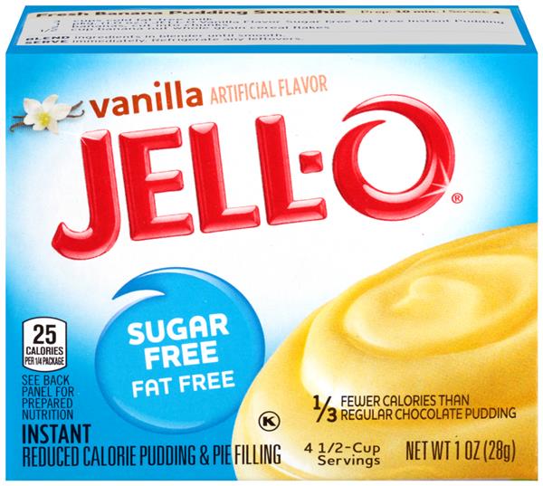 JellO Sugar Free Fat Free Vanilla Instant Reduced Calorie Pudding